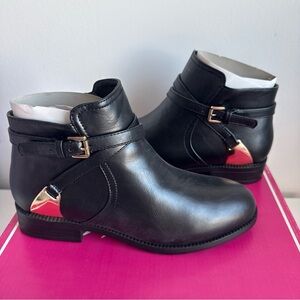 Wanted Amarillo Black Ankle Booties with Buckle Detail